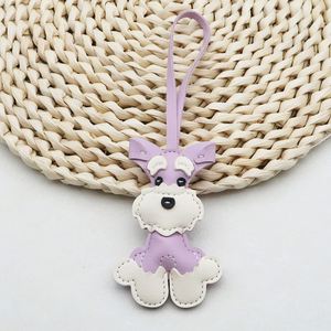 Schnauzer Pendant for Dog Lovers 3D <b>Cute</b> Animal Keychain with Unique Design PU Leather Bag Charm - Product Image 5