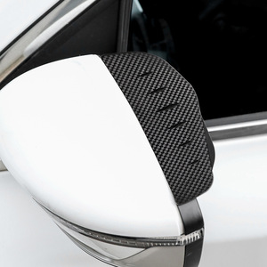 Rétroviseur latéral à motif fibre de carbone noir universel pour 2023- Pare-pluie Réducteur de vent Déflecteur de bruit pour voiture - Product Image 3