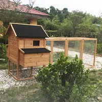 Poulailler en bois de grande taille, imperméable et de haute qualité, avec espace d'activités et espace d'élevage de volailles en extérieur