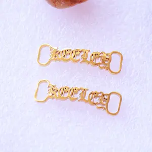 Bijoux de plage personnalisés avec dentelle pour homme et femme, étiquettes dorées avec fermeture à glissière