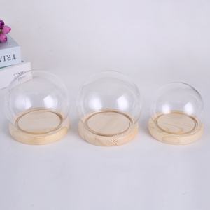 clear Glass Display Dome with <b>Cork</b> Base D10CM D12CM D13CM D15CM D18CM D20CM Bell <b>Jars</b> Glass Domes - Product Image 3