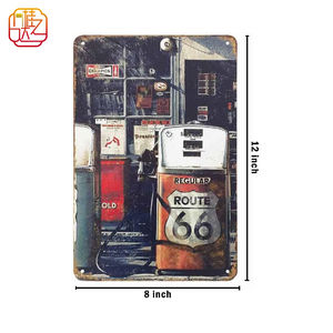 Letreros de Hierro para el Número... Letrero Metálico <span class=keywords><strong>Vintage</strong></span> de la Gasolinera de la Carretera 66 para la Tienda de la Gasolinera. 12*18 pulgadas - Product Image 3