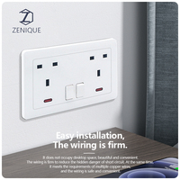 Prise murale double avec interrupteur double, norme britannique 220V 16A, fournie par l'usine