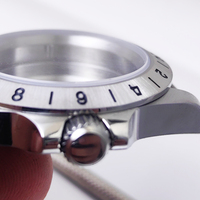 Montre à mouvement automatique NH34 NH35 personnalisable Boîtier en acier inoxydable de 39.5mm Fond solide Verre plat Lunette fixe-Fond solide