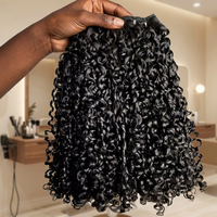 Extensions de cheveux brésiliens haut de gamme 12A Grade Fumi, Super Double Drawn, vierges, cuticules alignées, boucles Funmi Pixie, couleur naturelle