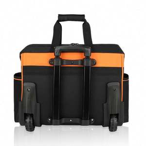 Free Sample Heavy Duty Large Tool <b>Bag</b> Organizer Multi-Pockets Tool Storage <b>Bag</b> Tool <b>Bag</b> With <b>Wheels</b> - Product Image 6