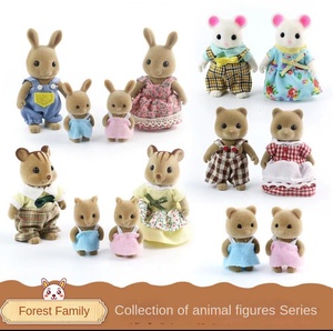 Orman aile oyun evi hayvan bebek seti tavşan fare Panda ayı sincap köpek rol oynamak oyuncaklar çocuklar oyuncaklar taklit - Product Image 2