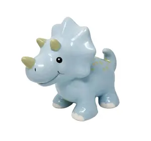 Dinossauro cerâmico Piggy Bank para Menino Triceratops Nursery Decor e melhores Presentes para crianças & amigo