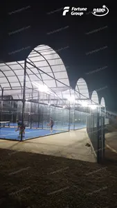 2024 뜨거운 판매 파노라마 Padel 테니스 코트 야외 공식 스포츠 cancah de 패들 리조트 테니스 코트 별도의 지붕 텐트