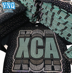 デザイナーHotfix Bling人気スタイルチアストラスアイアンオンユニフォームラインストーン熱伝達ステッカー応援チーム用 - Product Image 1