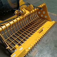 Seau squelettique de râteau de tamis hydraulique d'excavatrice pour nettoyer l'herbe de rivière