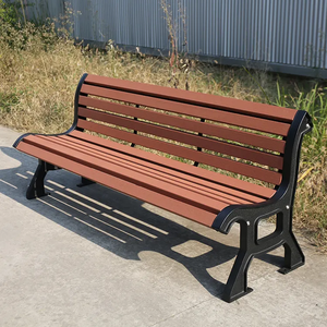 Panca da Esterno per Parco <span class=keywords><strong>in</strong></span> <span class=keywords><strong>Legno</strong></span> Plastico Anti-corrosione, Seduta a Tre Posti per Esterni, Panca Robusta per Patio Pubblico - Product Image 6