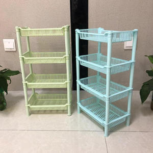 4 strati di ripiano di stoccaggio cucina e bagno di stoccaggio di plastica assemblabile in metallo nero <span class=keywords><strong>porta</strong></span> e scaffali in cartone - Product Image 4