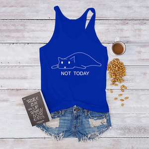Lovely Not Today <strong>Cat</strong> Print Tank Tops Summer Fashion Graphic Sleeveless <strong>Vest</strong> Stylish Plus Size Womens Tank Tops 2021 - Product Image 4