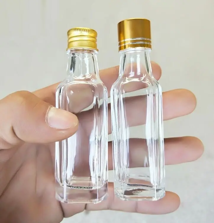 30ml 50ml Mini Pequeno Suco De Álcool Amostra Bebidas Garrafa De Licor De Vinho De Vidro com Tampas De Parafuso