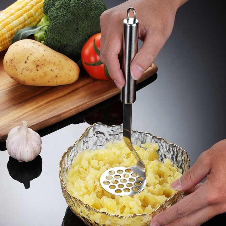 Schiacciapatate Acciaio Inox Con 3 Setcci - Professionale Per Purè Liscio E Omogeneo - Foto 8