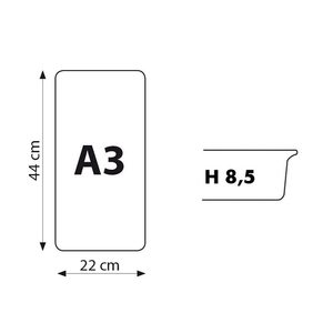 Vassoio Rettangolare per Banco da Macellaio 44x22 Cm Nero Formato A3 con Bordo Arrotondato Altezza 8,5 Cm Vassoio Portaoggetti - Product Image 4