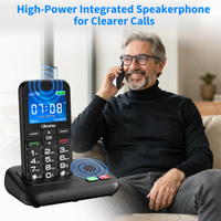 Téléphone senior 4G débloqué avec écran IPS de 2,4 pouces, haut-parleur puissant, station de charge, bouton SOS, lampe torche, fonction USB-C, radio FM et longue autonomie