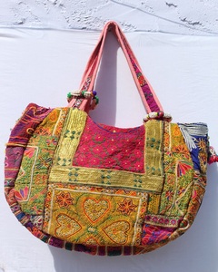 High Quality Artisanal Indian <b>Patchwork</b> Mid-Century Banjara <b>Bags</b> Ethnic Hand Embroidered Two Straps for Great Price - Product Image 4