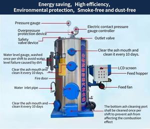 Générateur de vapeur de bois de granulés de bois de Tube d'eau Vertical de <span class=keywords><strong>prix</strong></span> d'usine pour la chaudière de biomasse/générateur pour le rétourt - Product Image 3
