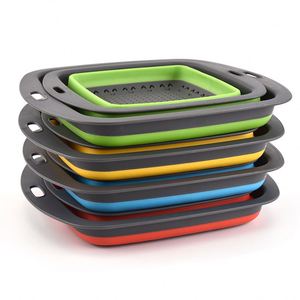 Square Drain <b>Basket</b> Steamer Vegetables Fruit <b>Baskets</b> Wash Bowl - Product Image 1