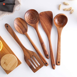 Tabla de Cortar de Madera de Acacia Natural, Juego de 5 Utensilios de Cocina Ecológicos y Sostenibles para Uso Doméstico y Comercial, Venta al por Mayor - Product Image 1