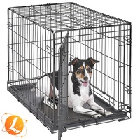 MidWest Homes Pets Caisse de transport pliable pour chiens de taille moyenne (21-40 lb) de 30 pouces, à porte unique, avec panneau de séparation métallique, modèle Simple Box
