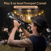 Factory Outlets C Tone Black Color Plastic Trumpets for Music Instruments Lightweight Trumpets for Beginners with Gig Bag