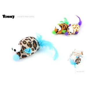 Jouet en peluche souris Yommy 7,6 cm avec plumes pour chats, rempli de catnip - Product Image 1