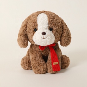 Nouveauté : Peluche Kawaii polyvalente, chien <span class=keywords><strong>Beagle</strong></span> assis avec écharpe, peluche pour enfants - Product Image 1