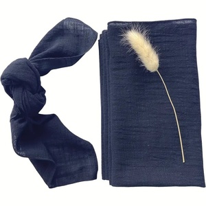 Nappe <span class=keywords><strong>de</strong></span> <span class=keywords><strong>table</strong></span> occidentale moderne en coton et bambou, carrée, avec bords ourlés, <span class=keywords><strong>tissu</strong></span> froissé, personnalisable, 42x42cm - Product Image 2