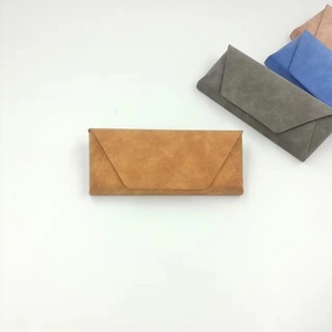 送料無料ロゴ二重壁ベルベット手作りメガネレザーケース - Product Image 3