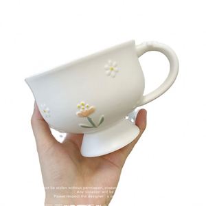 Taza de Cerámica con Diseño de Margaritas en Relieve, Taza de Café Creativa, Taza para Postre o Helado, para Uso en el Hogar y la Oficina - Product Image 4