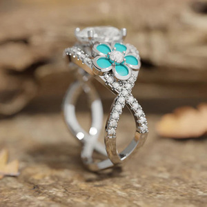 Anello Floreale Fresco per Matrimonio da Donna, Elegante Gioiello da Dito per Proposta - Product Image 6