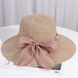 Thời Trang Mới Thương Mại Chuỗi Ren Màu Vàng Hạt Bãi Biển Mũ Rơm Mùa Hè Phụ Nữ - Product Image 1