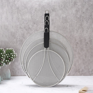 Stainless Steel Frying <b>Pan</b> Oil Mesh Cover Round With Tpr <b>Handle</b> Durable Anti Splatter Shield For Cooking - Product Image 4