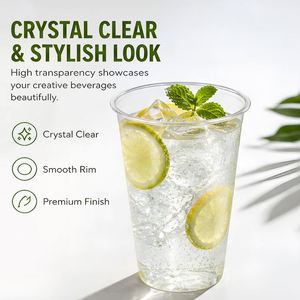 Vasos de Plástico PP de 16 oz, 90 mm de Diámetro, Patrones/Textos Personalizables, Impresión UV/Estampado Dorado, para Bebidas, Fiestas, Cumpleaños, Neutros - Product Image 2