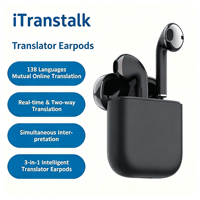 Écouteurs Traducteurs IA avec Bass Boost 13 mm, Casque Sans Fil Bluetooth en Alliage de Zinc, Airbuds de Qualité Supérieure, Prix de Gros