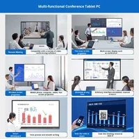 Tableau blanc interactif électronique intelligent 4K55/98 pouces noir pour l'éducation et la formation, multimédia HD, double système d'exploitation, tactile, machine tout-en-un pour les conférences