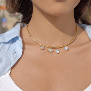 Collana con Ciondolo Rettangolare in Zirconia J&D Jewelry, Placcata in Oro 18K, Acciaio Inossidabile Impermeabile, <span class=keywords><strong>Girocollo</strong></span> per Donne, Ideale per Feste - Product Image 3