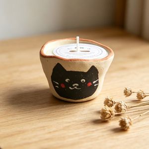 Bougie parfumée artisanale en céramique en forme de chat, pot d'aromathérapie mignon, décoration d'intérieur, cadeau pour chambre à coucher - Product Image 4