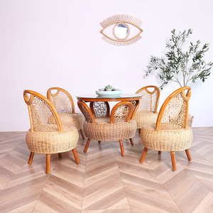 Chaise en rotin bas <span class=keywords><strong>balcon</strong></span> <span class=keywords><strong>salon</strong></span> maison petite chaise en bois massif simple <span class=keywords><strong>Mini</strong></span> chaise basse chinoise - Product Image 5
