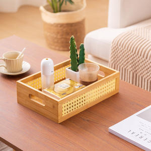 Thiết Kế Mới Hình Chữ Nhật Tre Mây Bằng Gỗ Bàn Lưu Trữ Tổ Chức Hộp Snack Giỏ <span class=keywords><strong>Container</strong></span> Với Xử Lý Đối Với Trang Chủ - Product Image 5