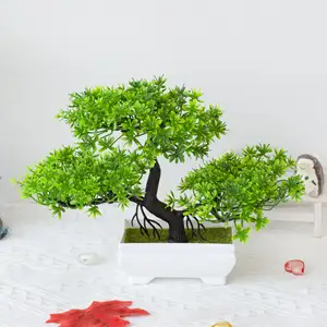 Mini Bonsai plastik yapay dekoratif küçük Bonsai ağaç bitkileri