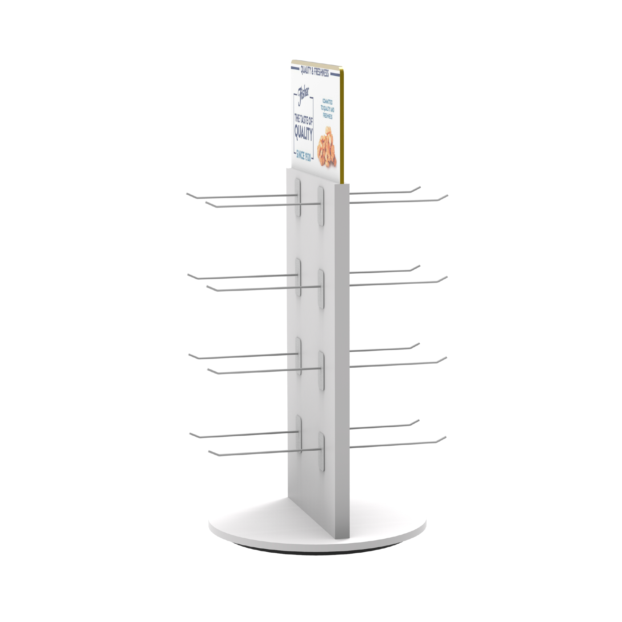 Mall Supermarket Snack Bread Double Sided Metal Display Stand with Hook Floor — view 4