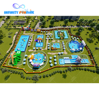 Toboggan aquatique gonflable avec piscine, parc aquatique multi-thèmes, parc aquatique gonflable de qualité commerciale pour l'extérieur