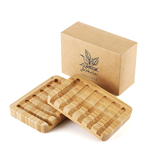 100% Natural Logo Custom Bamboo Soap Dish Natural Wooden Wood Soap Box Holder Eco Friendly Bamboo Soap Dish Holder