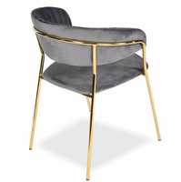 Chaise de salle à manger commerciale moderne dorée en gros de l'usine de Foshan, avec structure en fer et assise en bois, idéale pour restaurant, école et salon