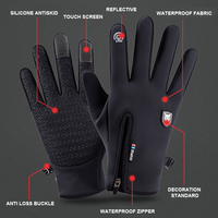 Gants de vélo imperméables et antidérapants pour hommes et femmes, pour le cyclisme et les sports de plein air, compatibles avec les écrans tactiles, noirs