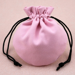 Bolsa de Embalaje de Joyería de Gamuza con Cordón Personalizada, Bolsa de Regalo de Terciopelo Rosa Bebé Pequeña con Logotipo, Bolsa de Joyería - Product Image 2